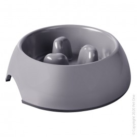 Pet One Melamine Bowl Round Slow Down Feeder 140ml Light Grey
