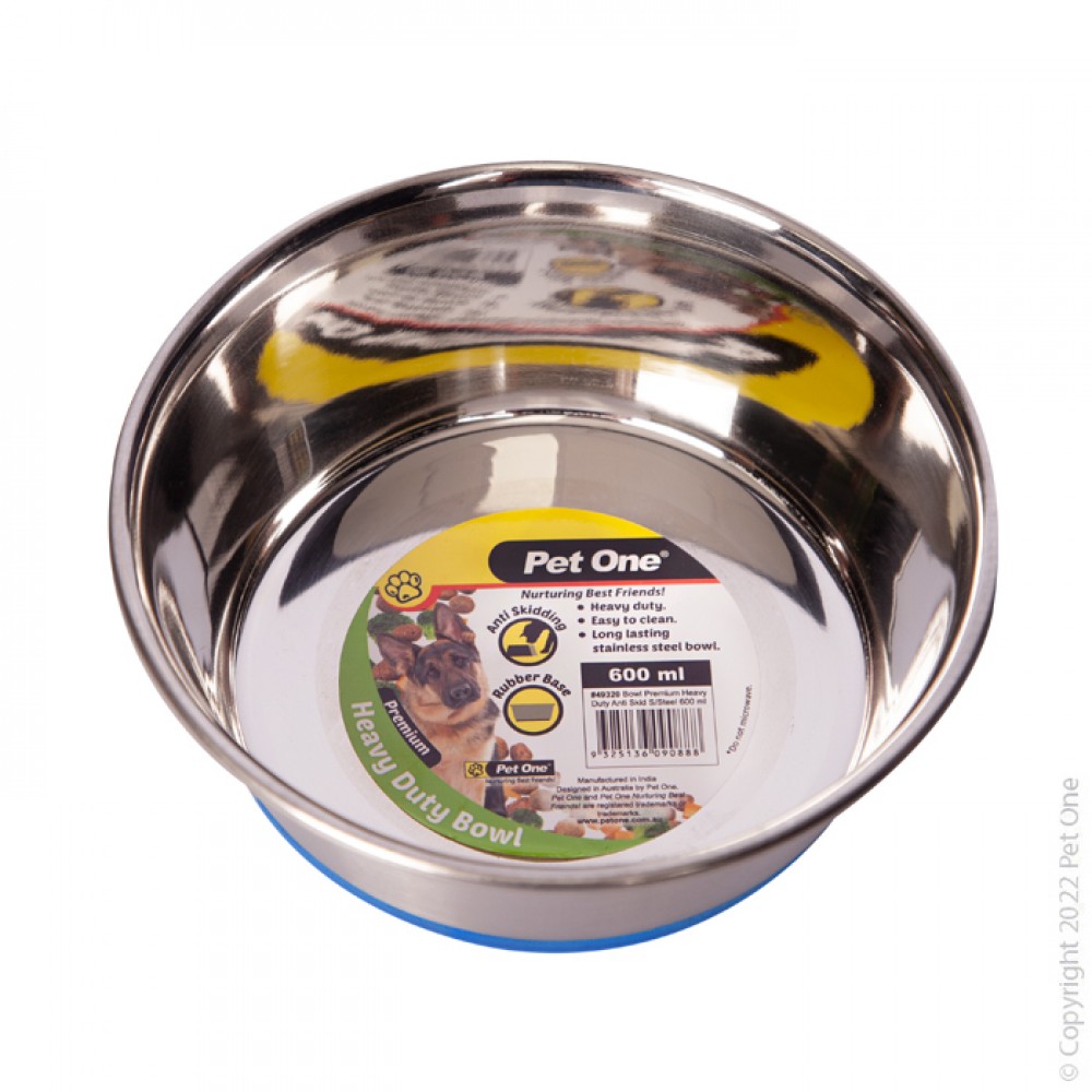 Pet One Bowl - Premium Heavy Duty Bowl Anti Skid Stainless Steel 600ml